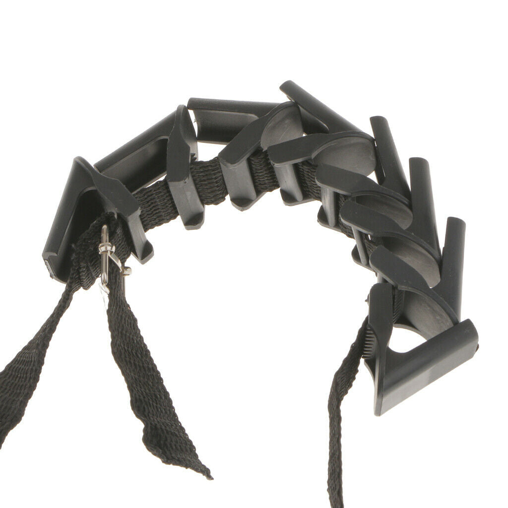 Set of 2, Black Over-the-Door 8 Hooks Hanger Hat Scarf Holder Organizer