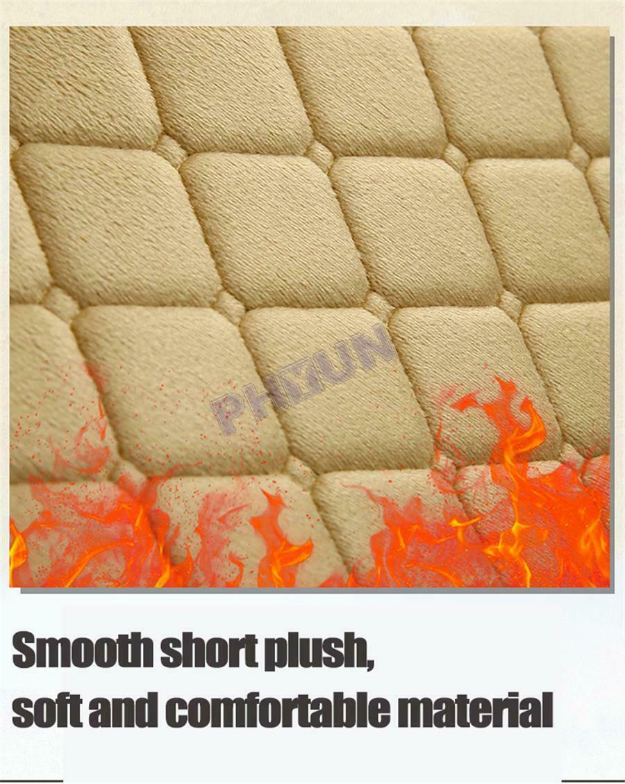 50 x 132cm Car Rear Seat Cover Cushion w/ Pockets Black Short Plush Universal