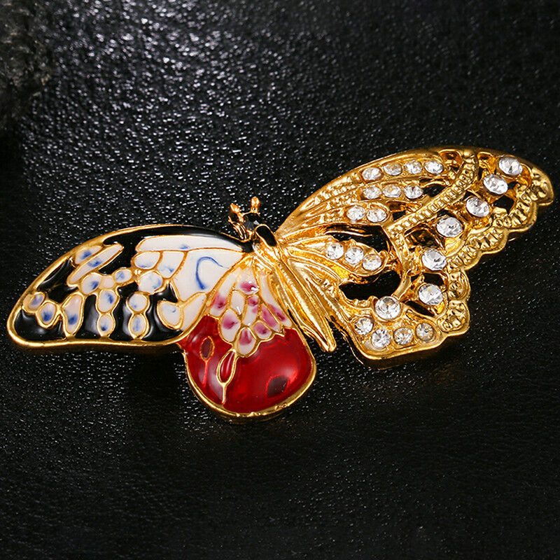 Enamel Butterfly Crystal Rhinestone Brooch Pin Gift Badge Buckle Colla.l8