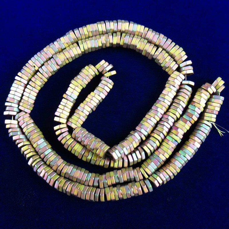Faceted Multicolor Frosted Hematite Hexagon Loose Bead 15.5 inch 20g A-457TS