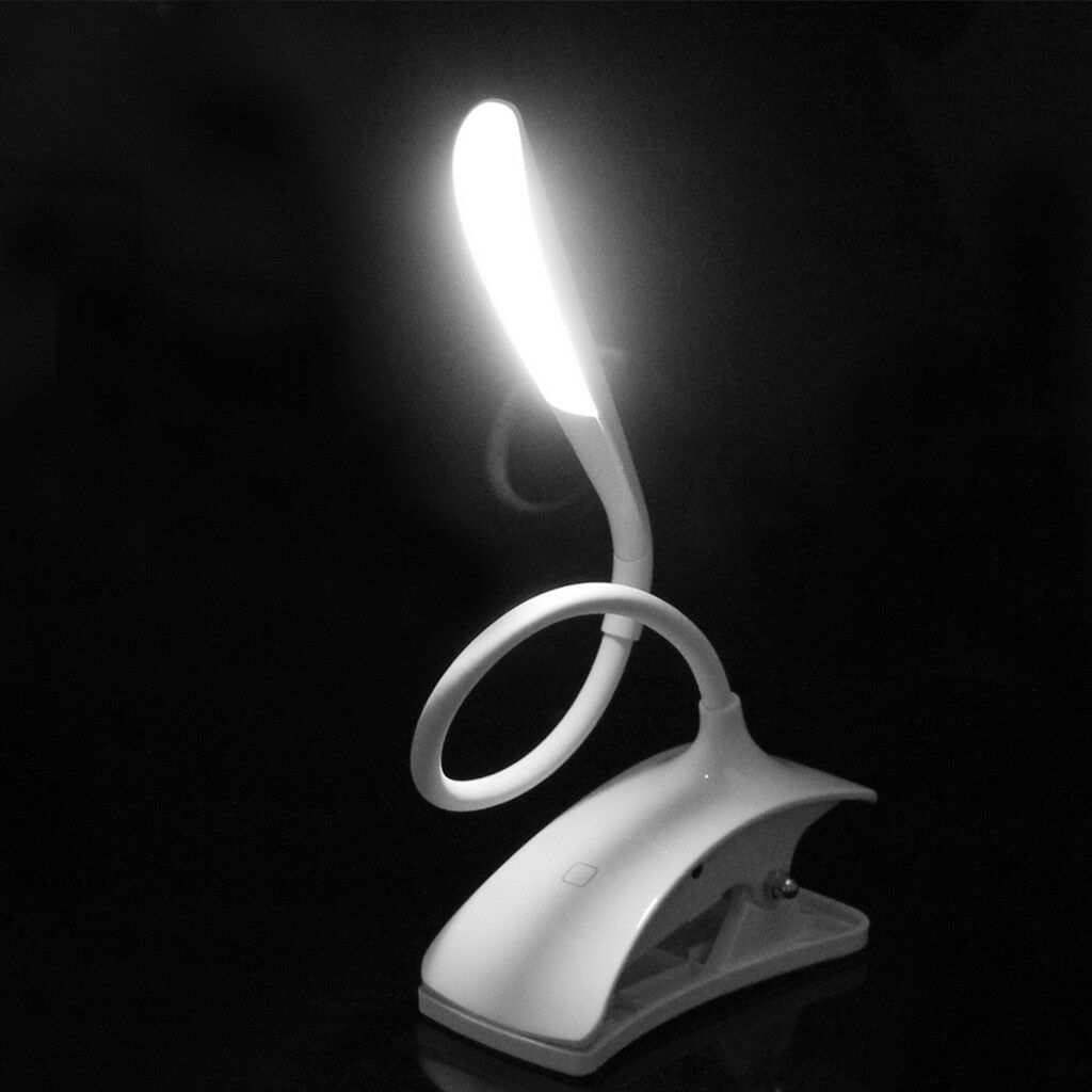 Dimmable USB Rechargeable Touch Sensor LED Clip-On Table Desk Light Reading Lamp