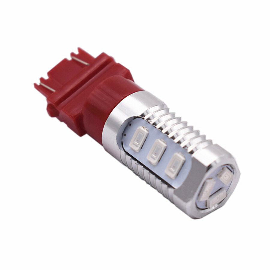 2x 3157 Red Stop Brake Flash Strobe Light Car Rear 12-LED Bulb Tail Reverse Lamp