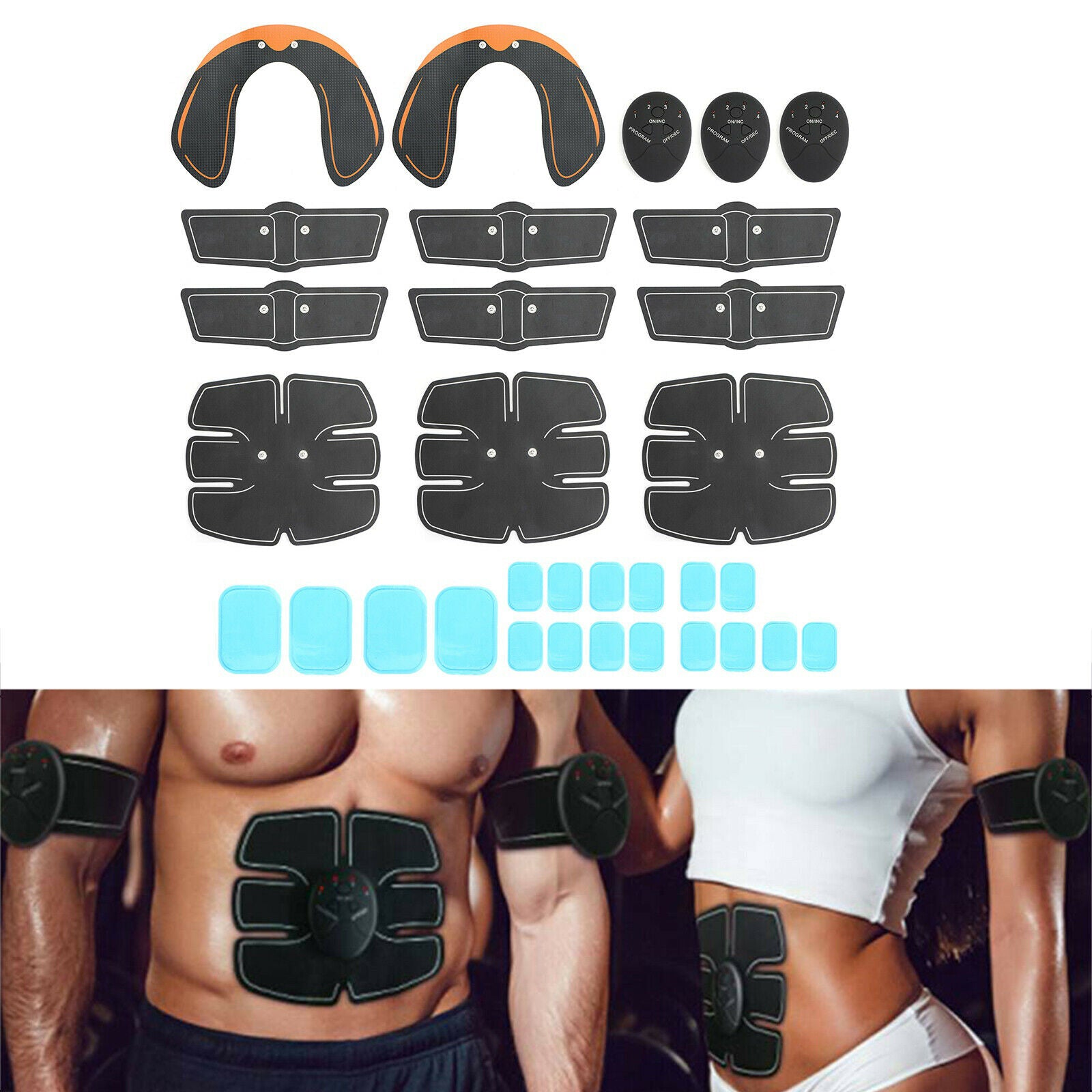32x EMS Abdominal Muscle Training Gear Hip Trainer Buttocks Fitness Full Body CA