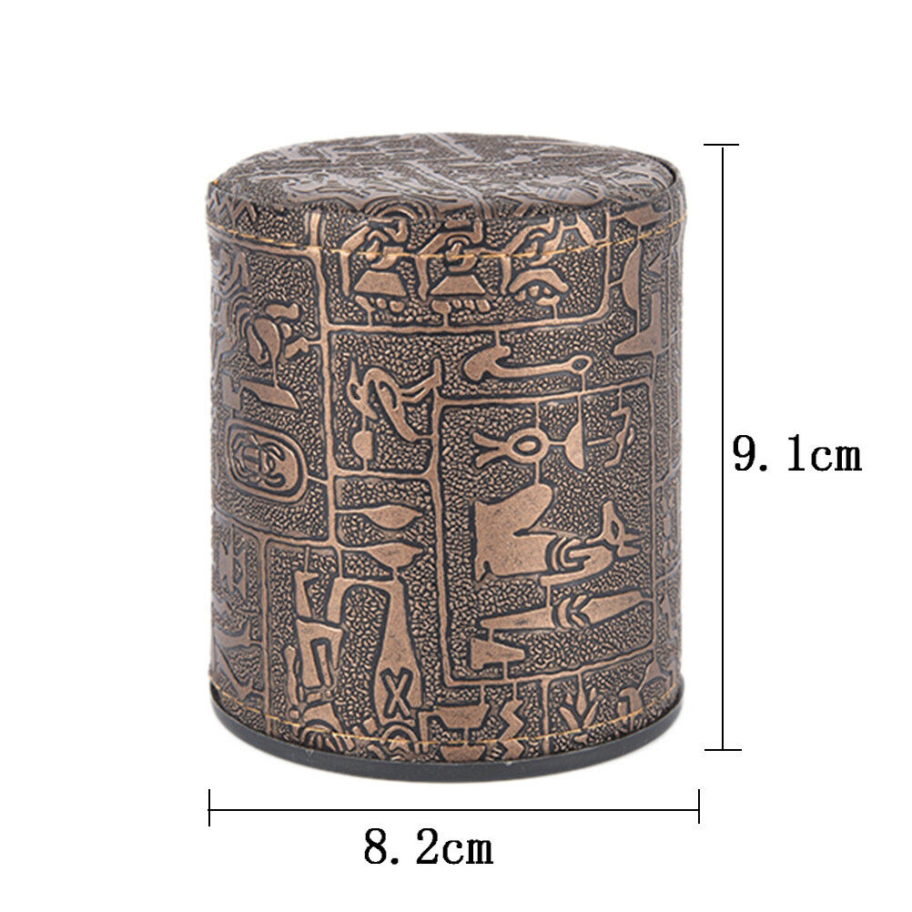 1 pc High Quality Brown Leather Rune Dice Cup PU leather 82x82x91mmBDDD