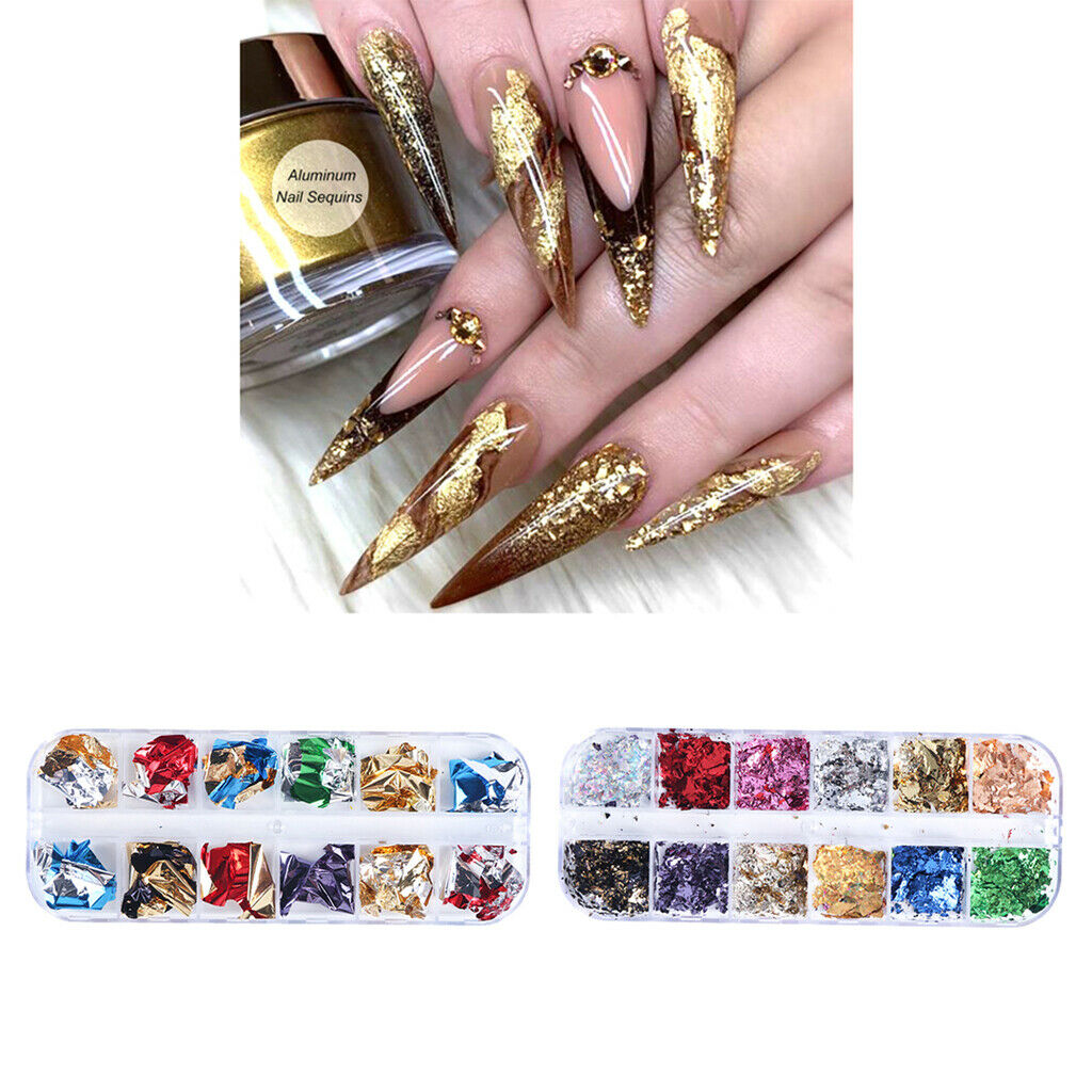 24 Colors Crafts Nail Glitter Paillettes Fragments Nails Art Decoration