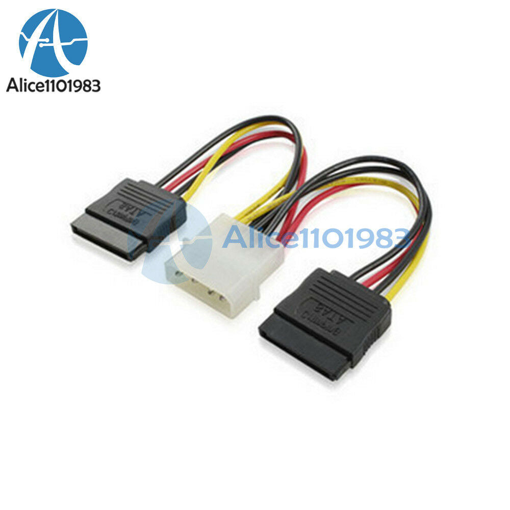 4Pin IDE to 2 Serial ATA Hard Drive SATA Power Adapter Cable D