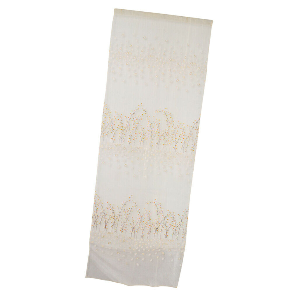 1 Panel Plum blossom Embroidered Voile Blockout Curtains  Yellow_100x270cm