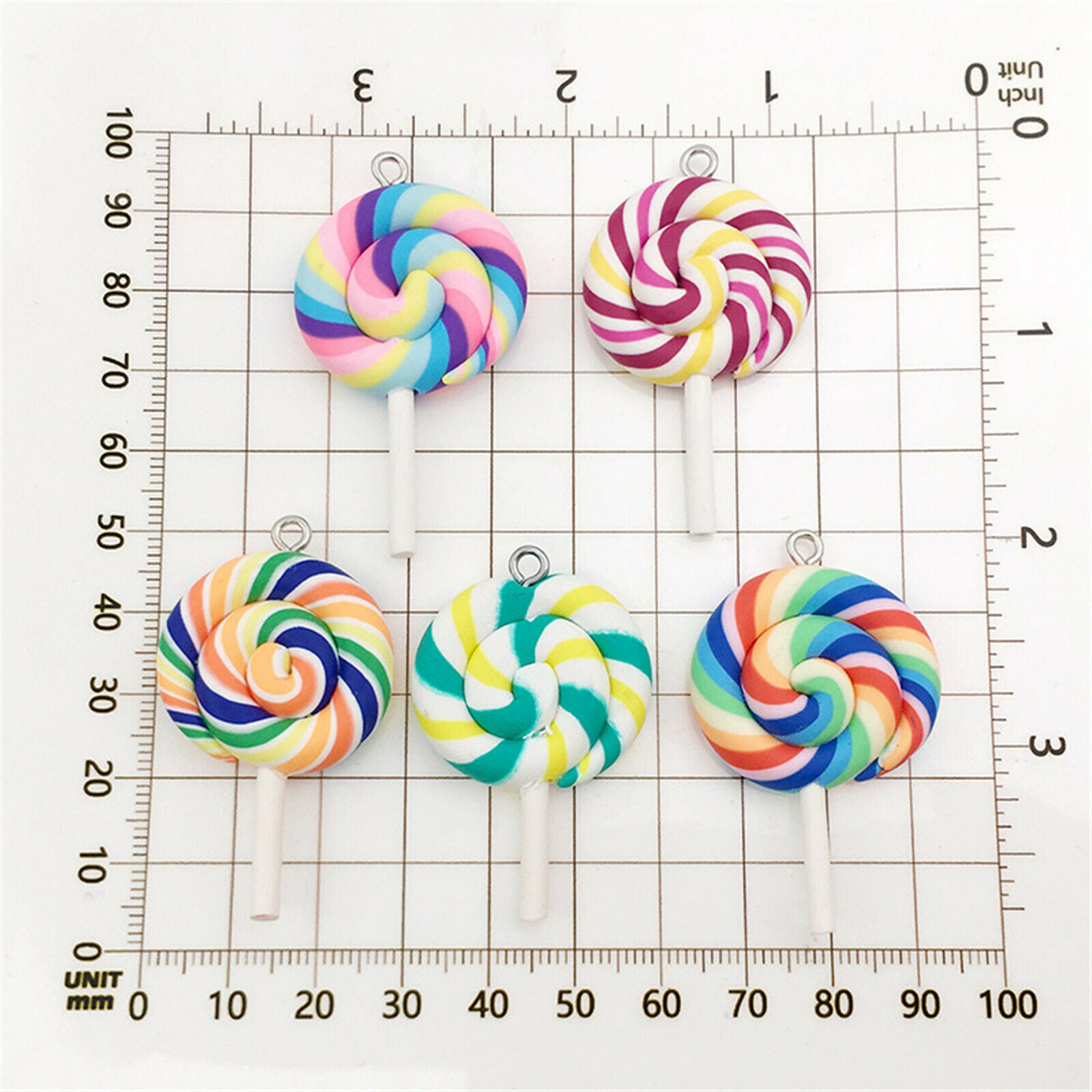32 Pcs Mixed Candy Lollipop Bear Shape Charm for Earring Bracelet Jewelry Making