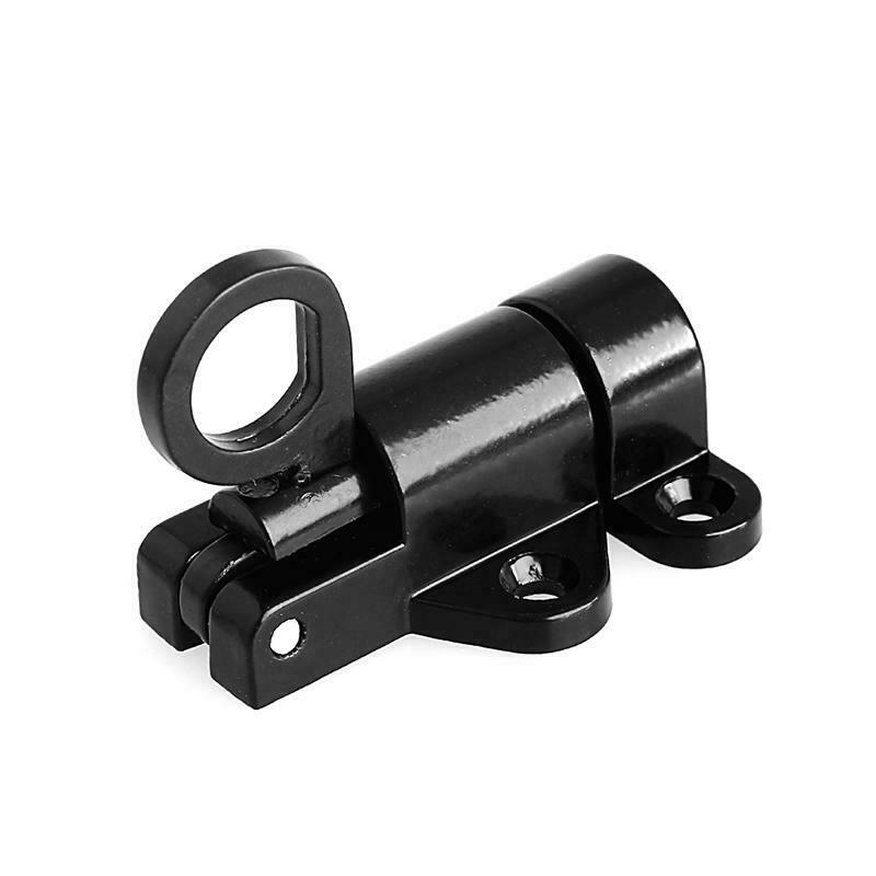 Black Window Gate Security Pull Ring Spring Bounce Door Bolt Aluminum Latch Lock