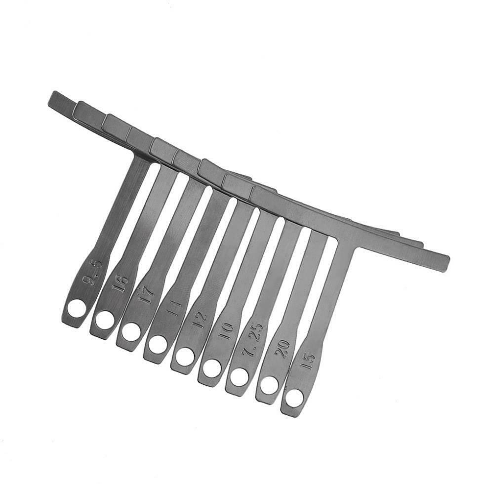 9x Stainless Steel Guitar String Radius Gauges Bridge Saddle Adjustment Tools