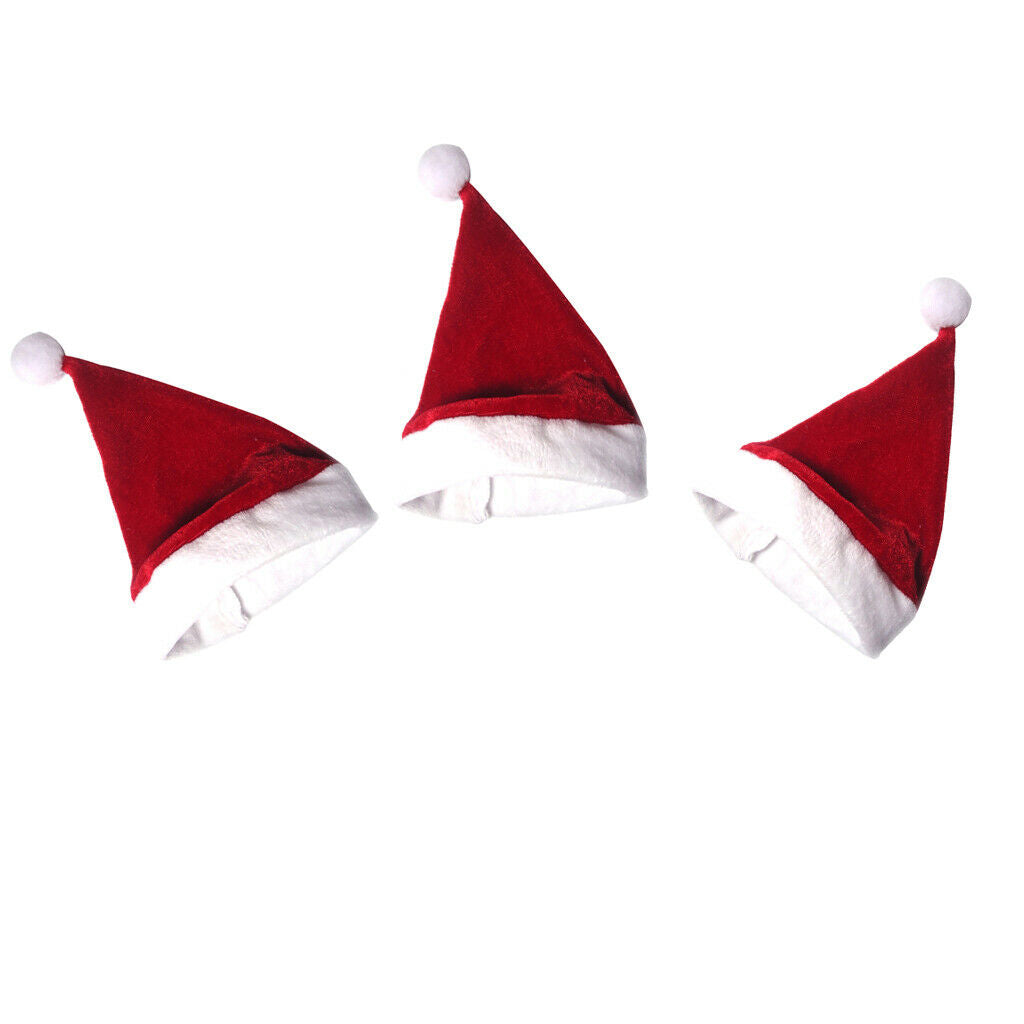 3pcs 1/6 Christmas Santa Claus Hat for  Accessories Christmas Party Hats