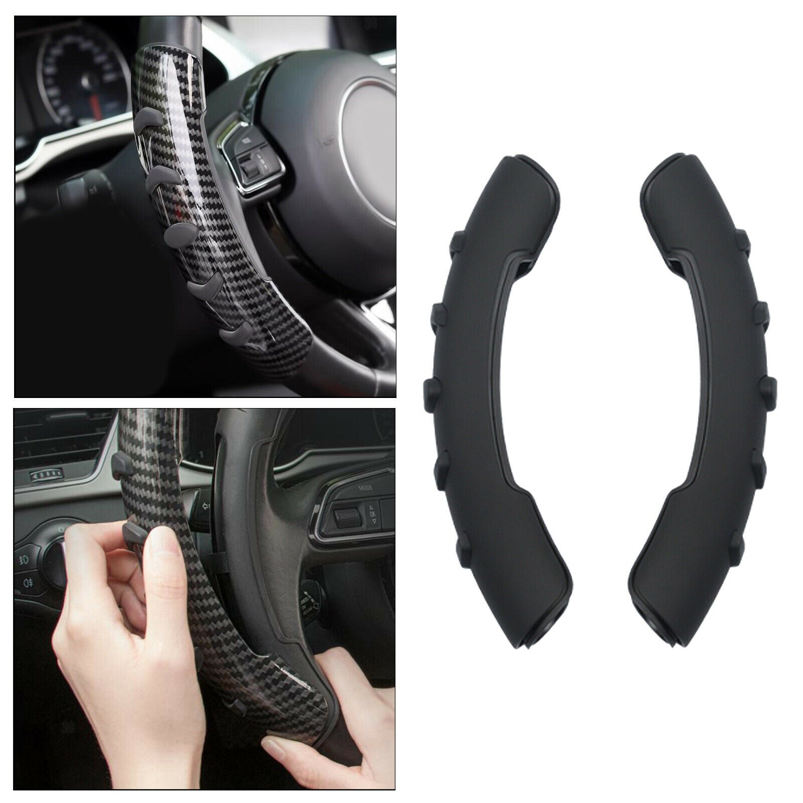 ABS Car Steering Wheel Cover Stress Relief for Most Vehicles black skin
