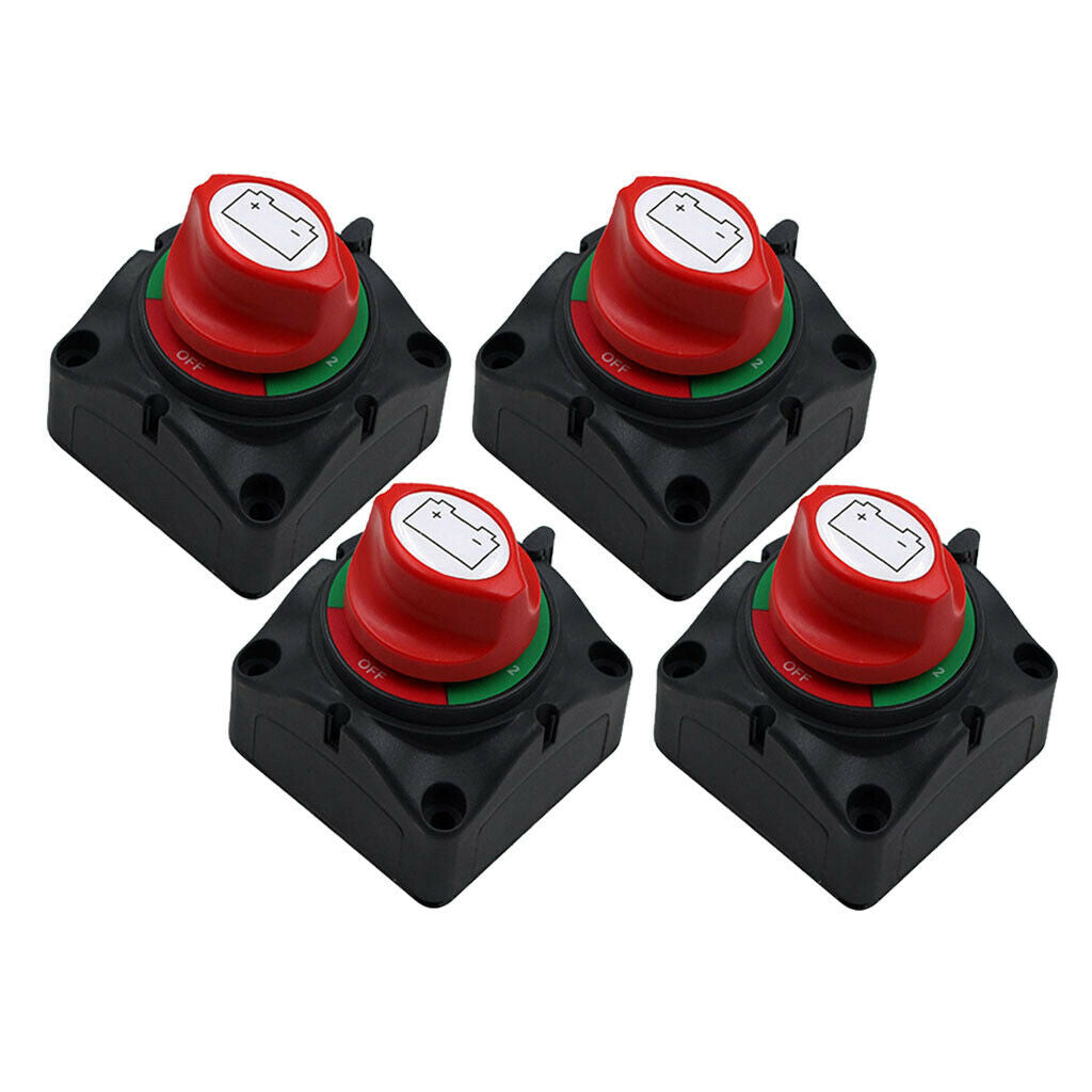 4pcs Dual Battery Selector Disconnect Switch for Marine Boat Vehicle 3 Speed
