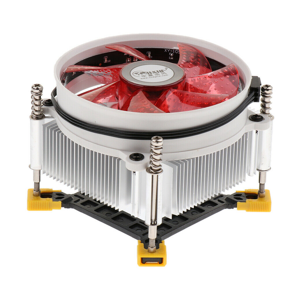 Aluminum Durable 12V Quiet Cooled Fan 9cm CPU Cooler Heatsink for LAG 1366 Red
