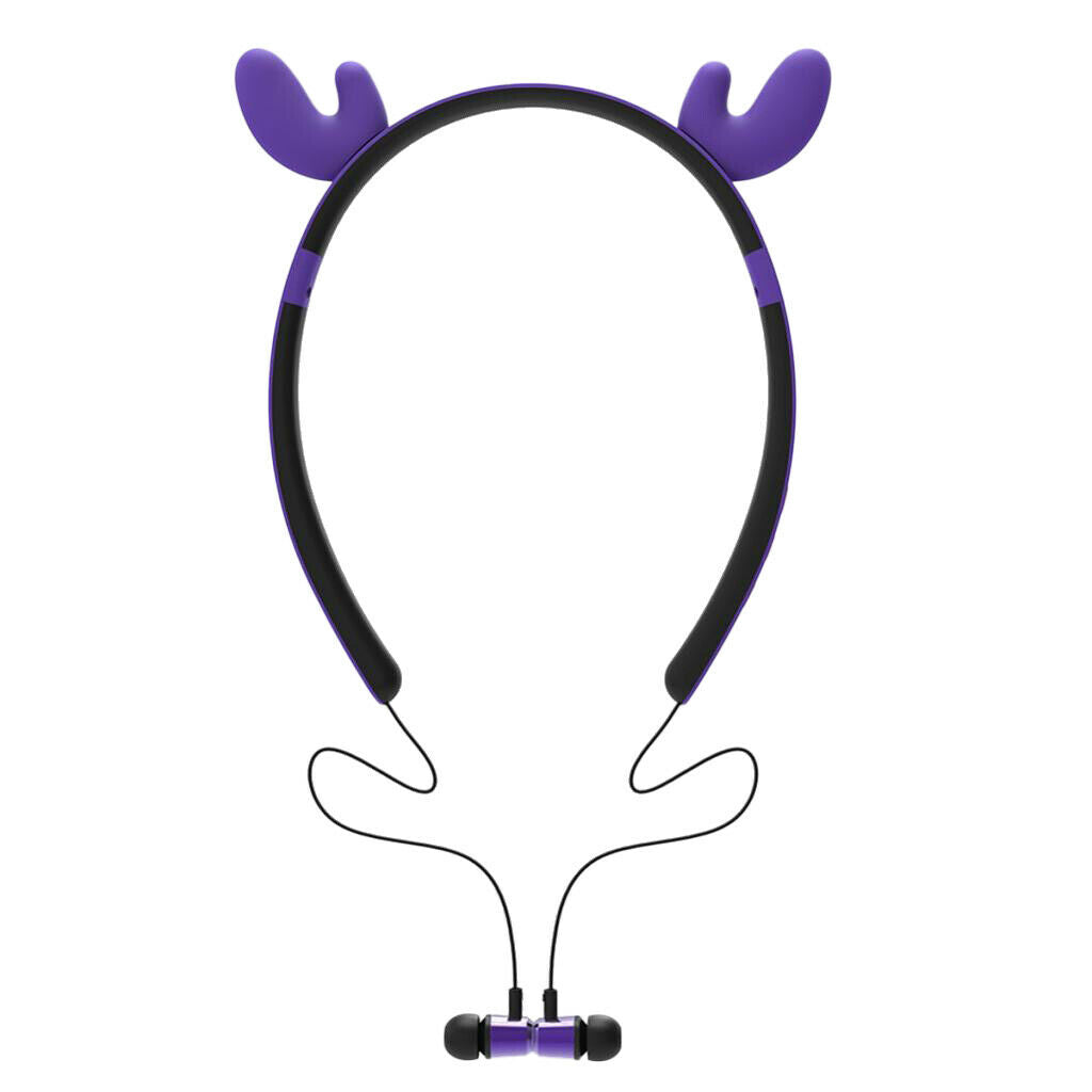 Wireless  Stereo Headset Cat Ear Headphone with Microphone Purple