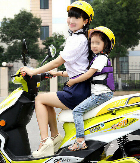 Motorcycle Kid Safety Seat Strap Belt Harness Chest Child Buckle Purple