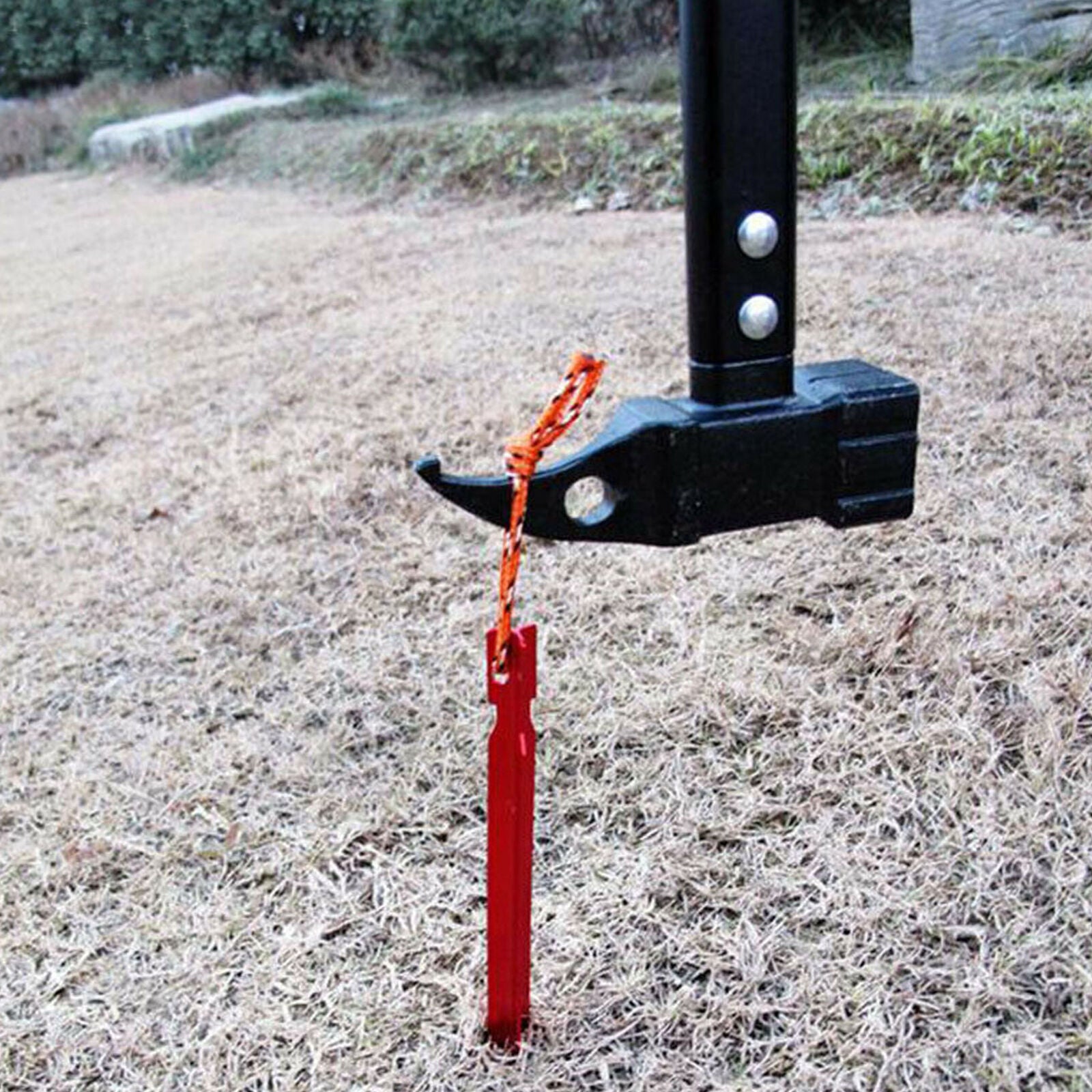 12PCS Titanium Alloy Tent Nail Pegs Stakes With Rope Lightweight Camping Outdoor