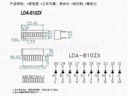 5x New 10 Segment Led Bar Graph MULTICOLOR