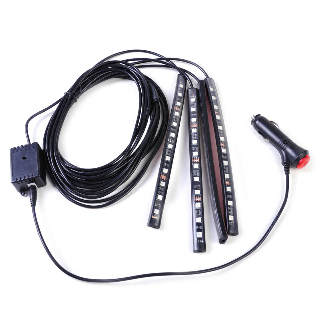Car Interior 12 LED Floor Neon Atmosphere Light Strip Phone App Music Control An