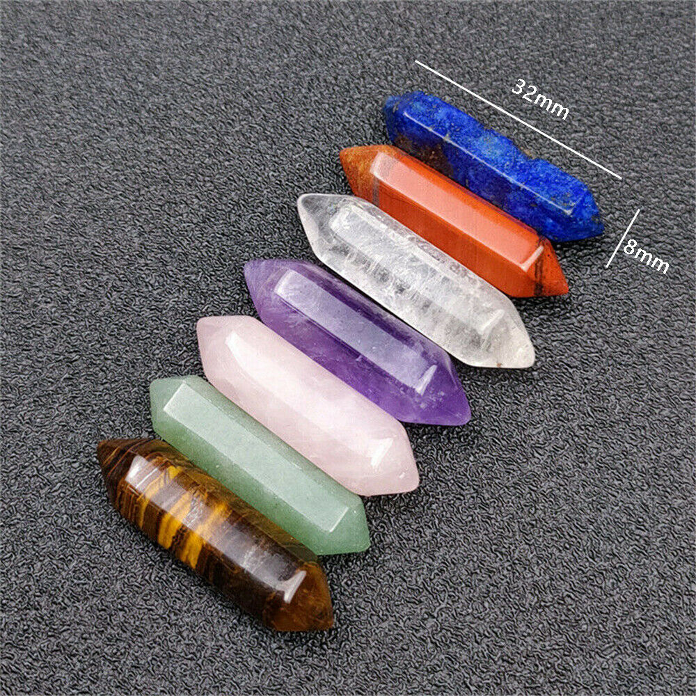 Natural Obelisk Quartz Crystal Double Point Reiki Mineral Specimen Healing Gift~