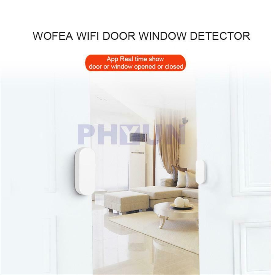 White WiFi Door Window Sensor Detector Security Alarm For Google Home Alexa Tuya