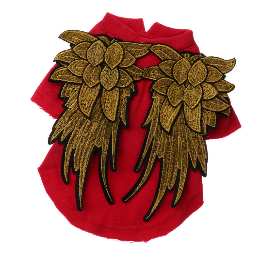 Angel Wings Pet Dog Cat Cotton Clothes Coat Autumn Winter Apparel Red S