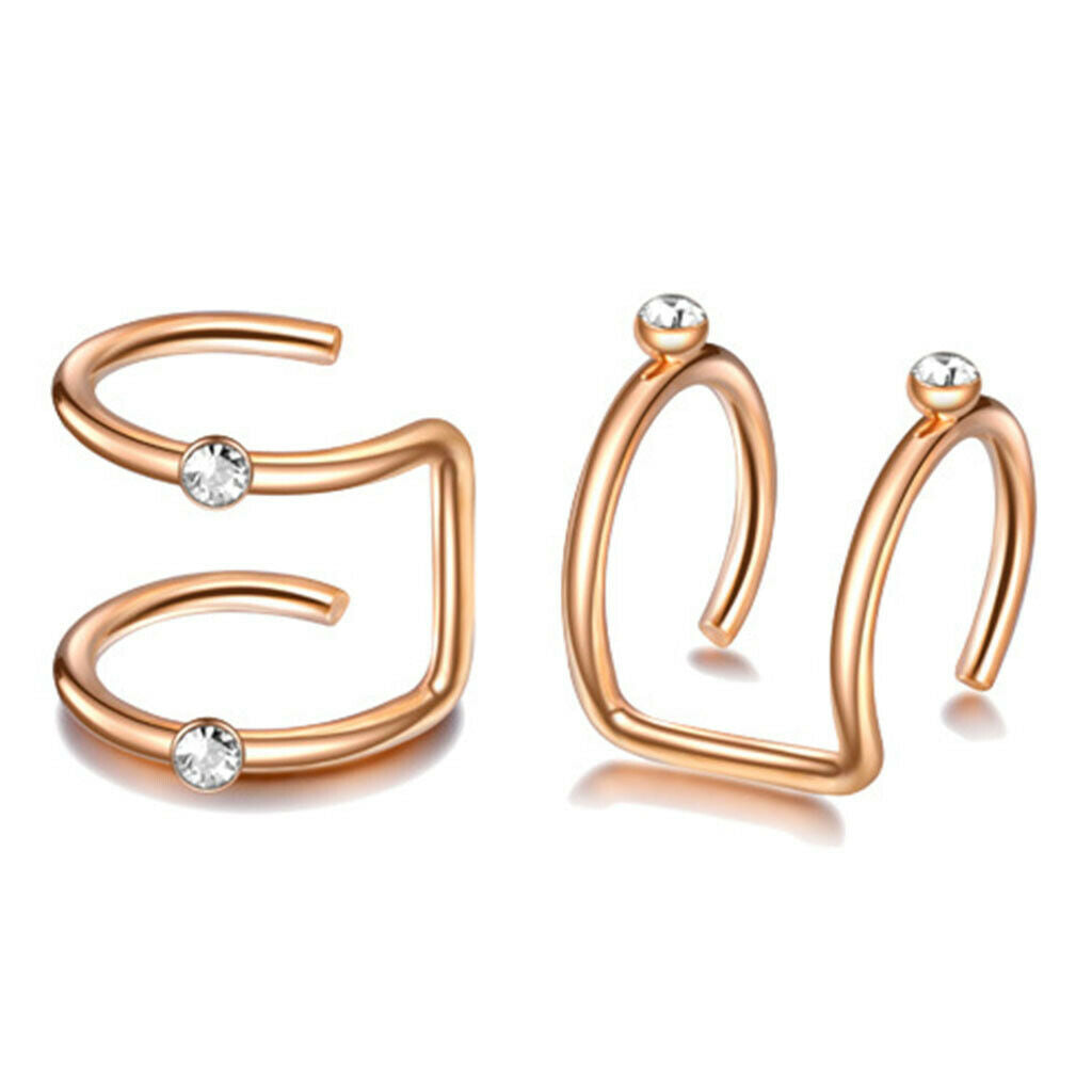 24 Pairs Chic Modern Ear Cuff Mixed Style Non-Piercing Jewelry Hoop Unisex