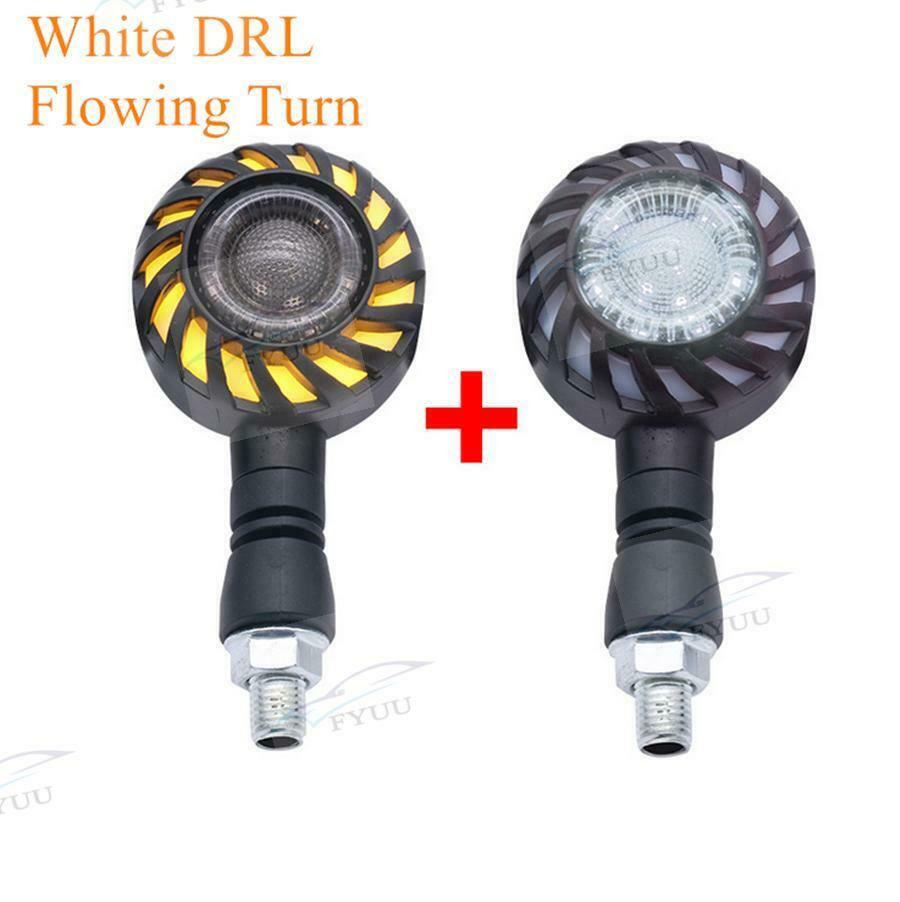 4x Motorcycle LED Flowing Rotating Indicator Flasher Lamp DRL Braking Tail Light