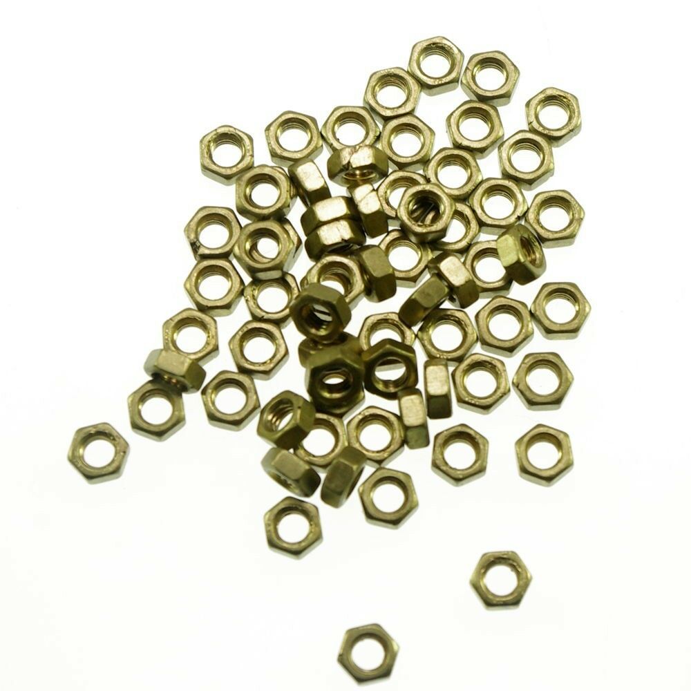 Pack of 100 Metric Thread M3 x 0.5mm Pitch Brass Hex Nuts Freeship To Worldwide