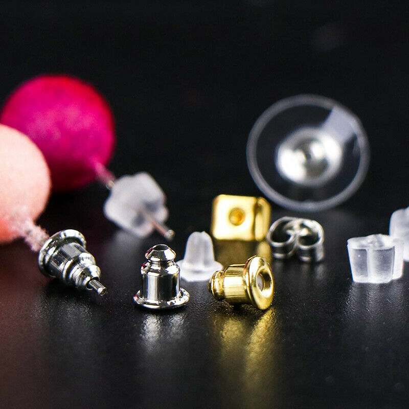 450Pcs Plastic Box Earring Back Stoppers Stud Plugs Ear Post Nuts Set 10 Styles