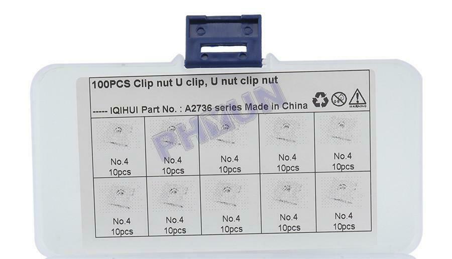 100x U Nuts Self Tapping Screws U Clips Fasteners For Car Interior Trim Panels