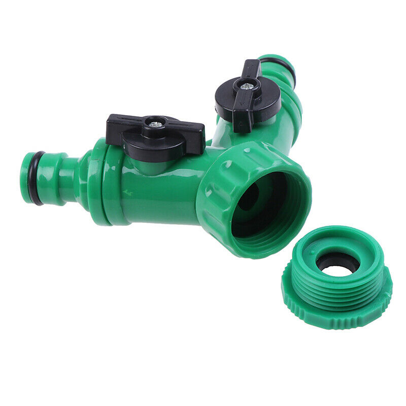 Irrigation 2way Tap Garden Tap valve Hose Pipe Splitter Quick ConnectorAd.l8