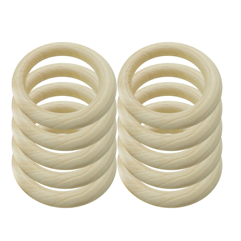 20pcs Natural Wooden Teething Rings for Baby - Necklace Bracelet DIY Crafts