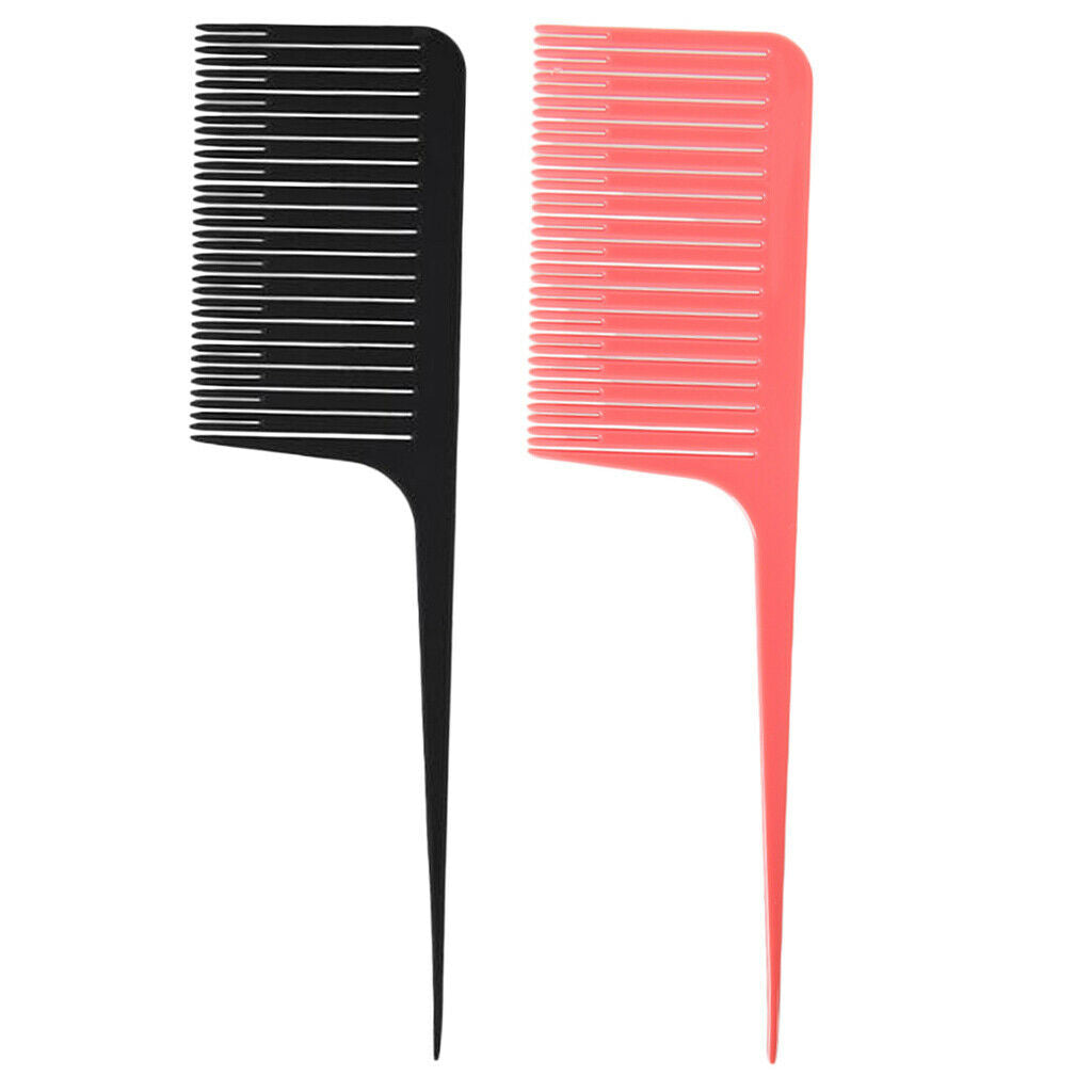 2x Weave Highlight Foiling Combs Wide Teeth Rat Tail Styling Dye Tint Comb