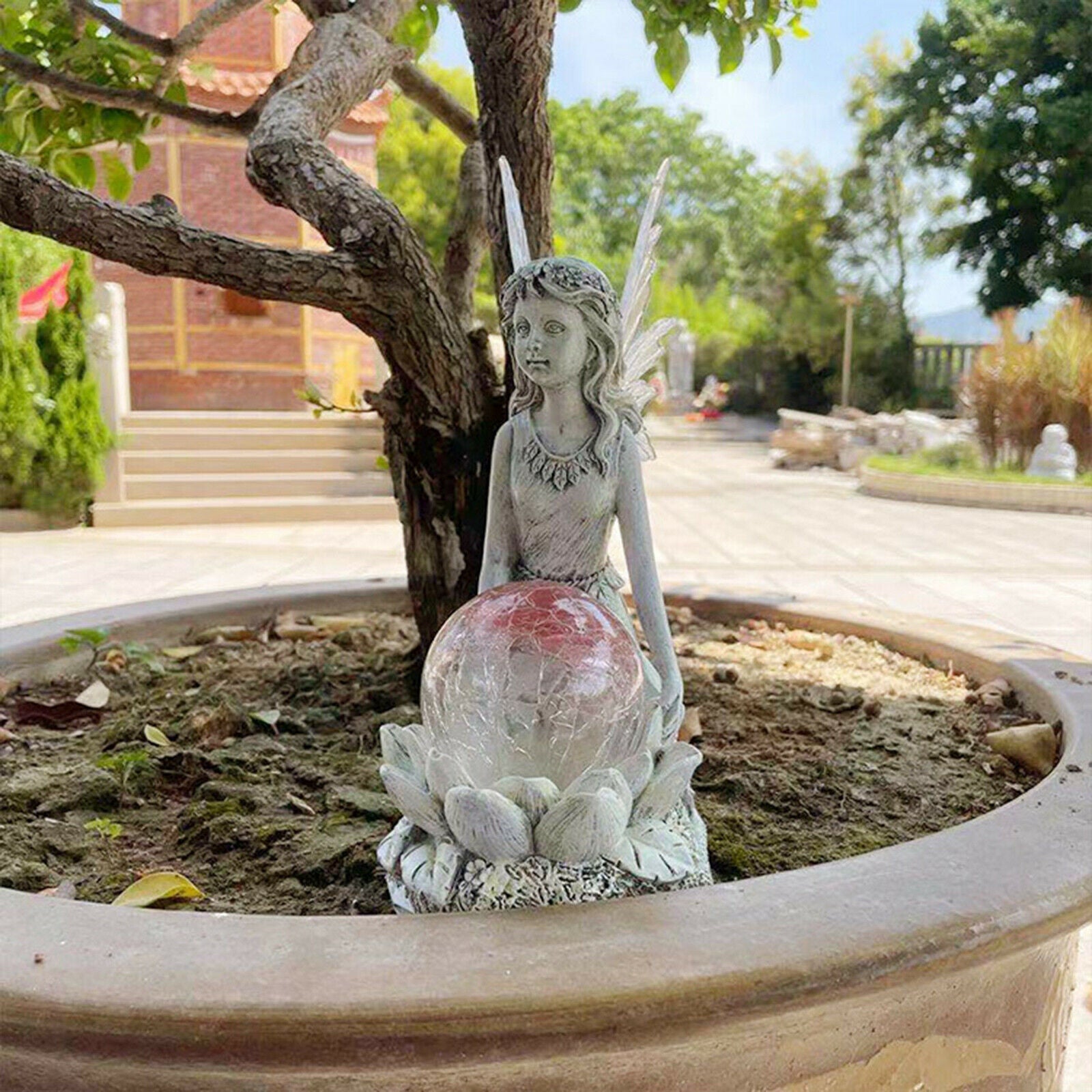 LED Garden Fairy Statue Girl Outdoor Lights for Lawn Yard Porch Housewarming