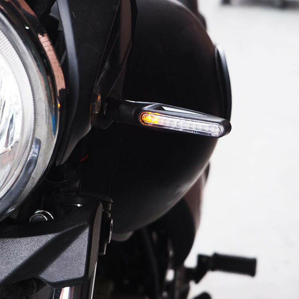 2pcs Motorcycle Sequential Flowing LED Turn Signals Light Warning Lamp Amber