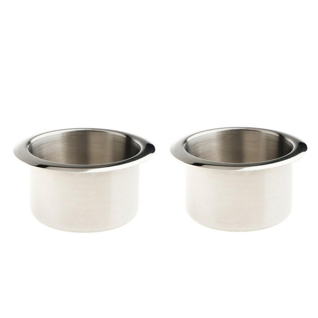 Lots 2 Stainless Steel Polished Drink Holder for Car Camper RV Marine Boat