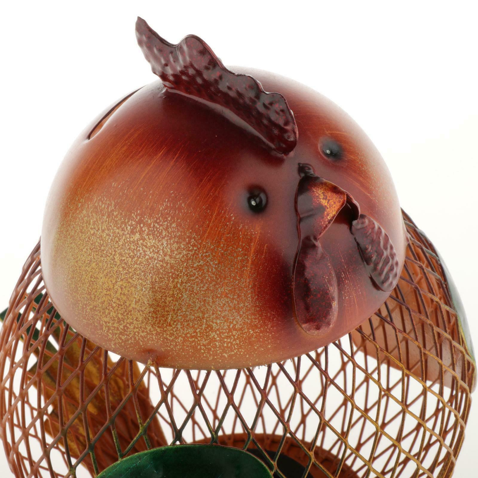 Metal Coin Box Cock Ornament Child Money Bank Rooster Iron Art Christmas Present