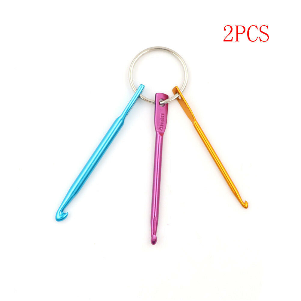 2pcs Mixed Aluminum Crochet Hook Knitting Knit Needle Weave Yarn Too.l8