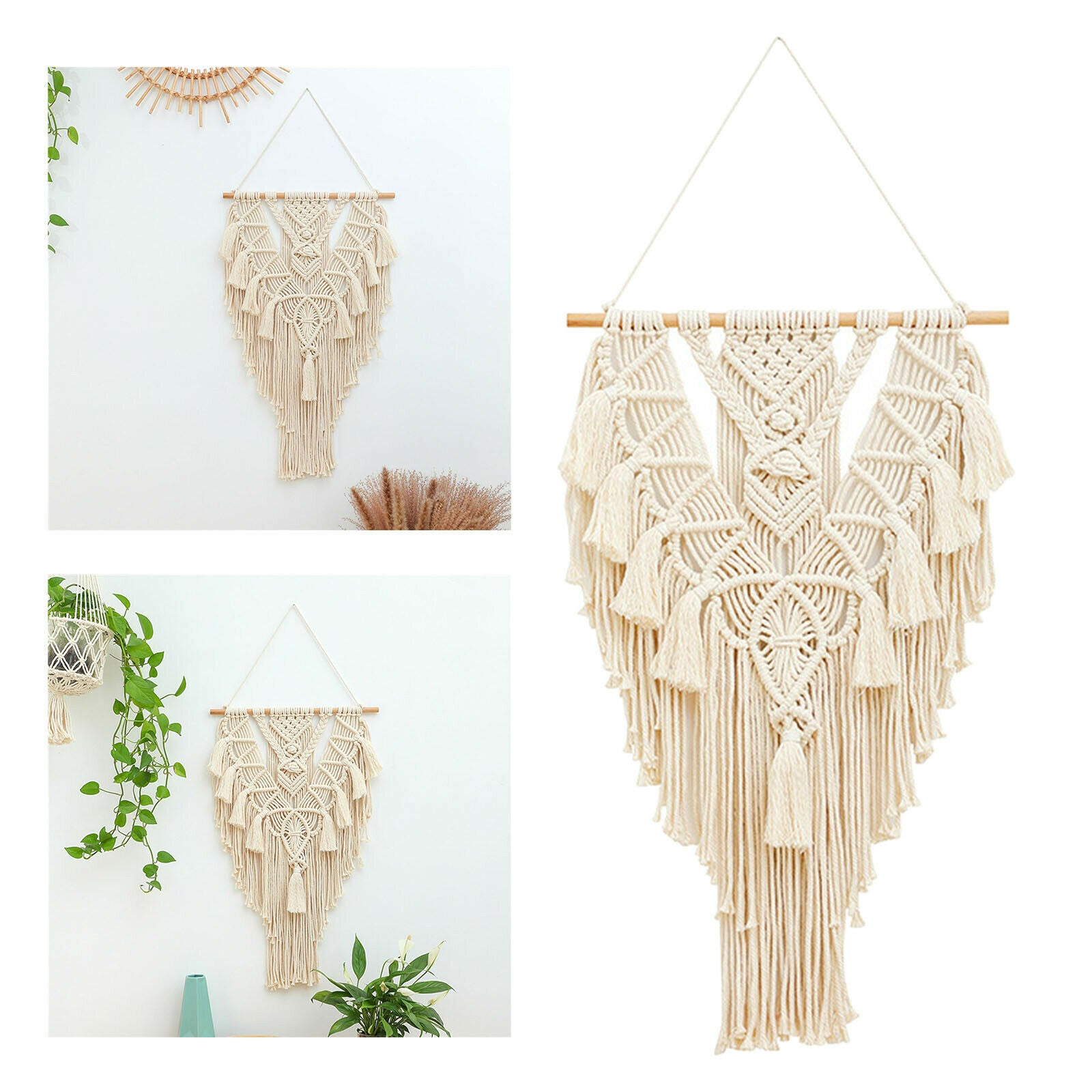 Handmade Macrame Tapestry Handwoven Pendant Bohemian Wall Hanging Art Decor