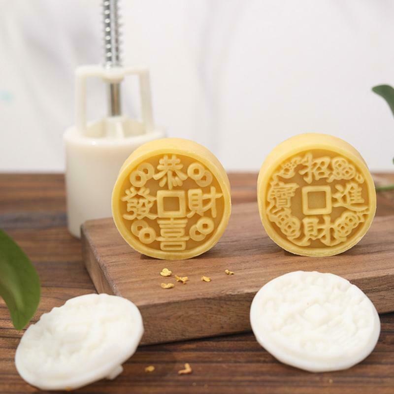 2pcs Stamps 50g Plastic Mooncake Mould Cookie Cutter for Baking Mooncake Gadgets