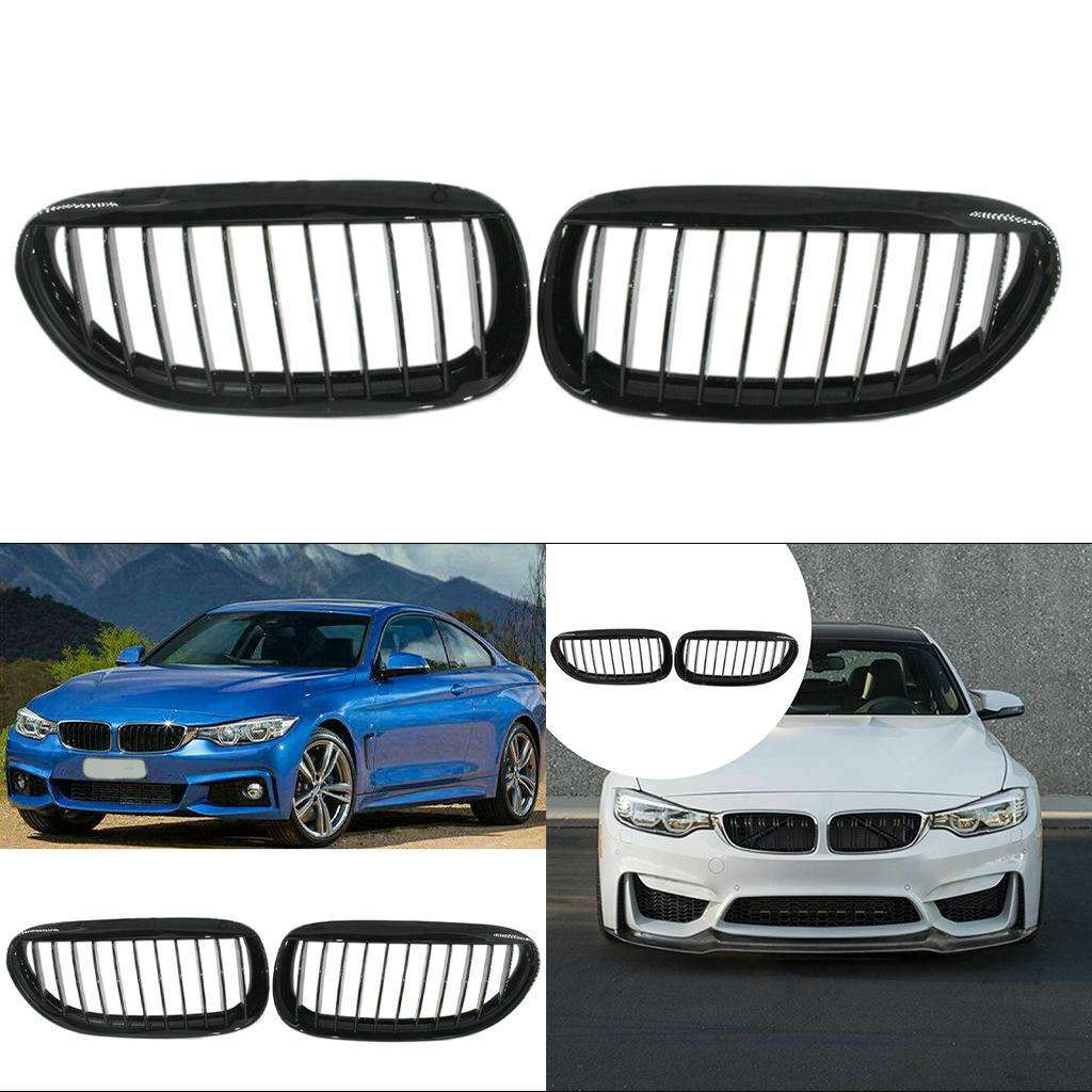 2x Front Kidney Black Grill Grille for BMW M6 E63 E64 6-series 04-10 Durable