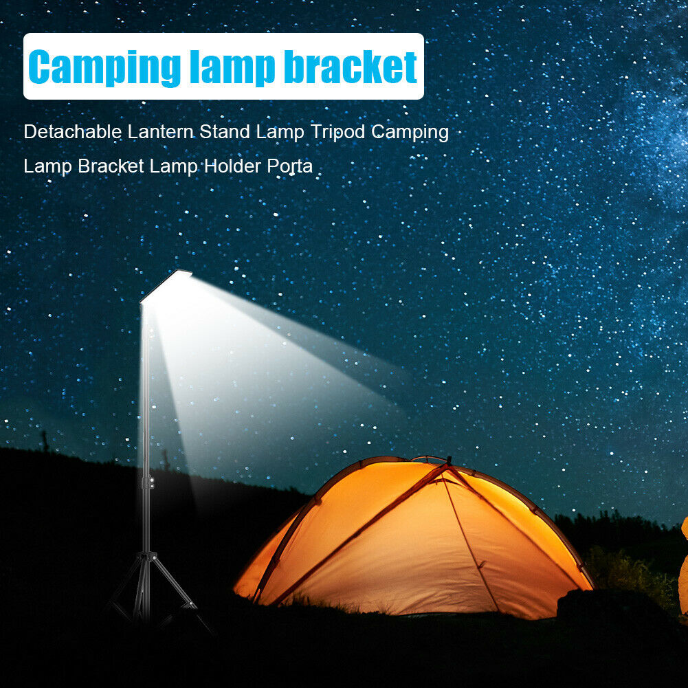 Portable Outdoor Tent Camping Light Tripod Bracket Stand Work Fishing Lamp @