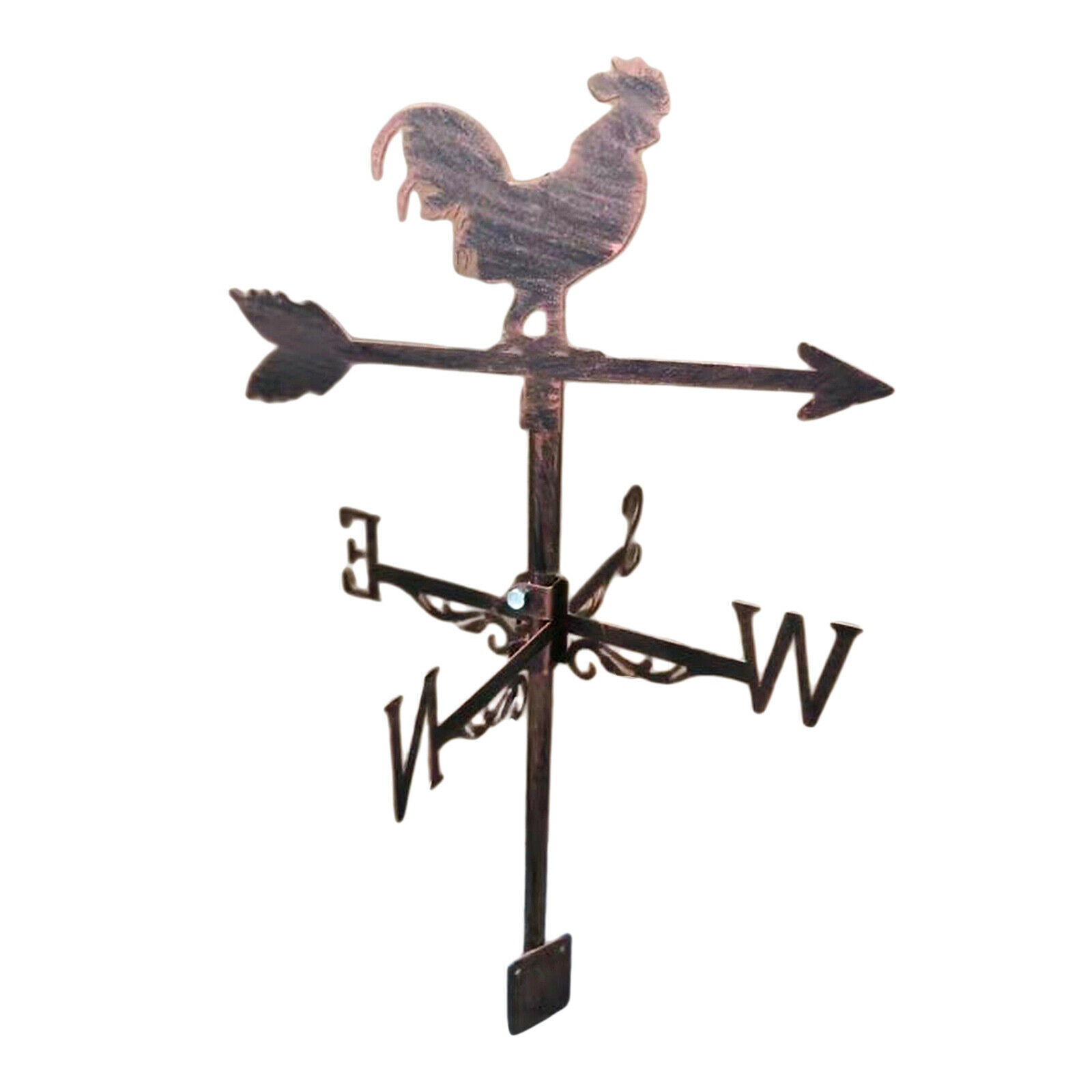 Stainless Iron Cock Weathervane Weather Vane Farm Barn Scene Stake Ornament