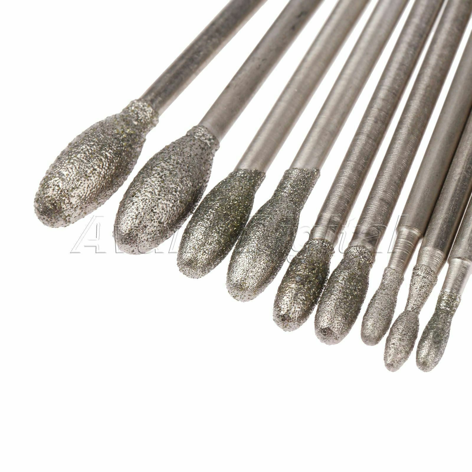 Oval Precision Diamond Grinding Head Abrasive Carving Ceramic Jade 2.35mm Shank