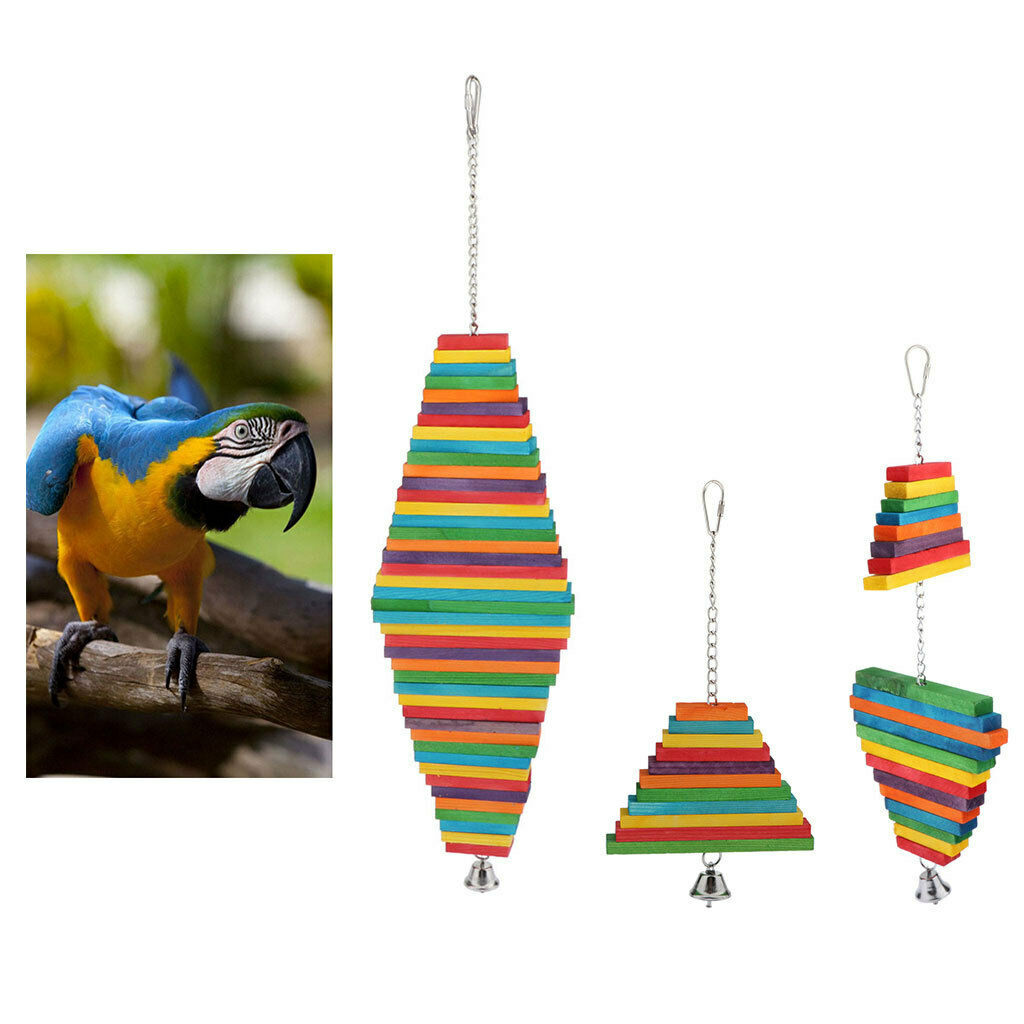 Pet Birds Wooden Block Climbing Toys For Small Medium Large Birds Parrots S