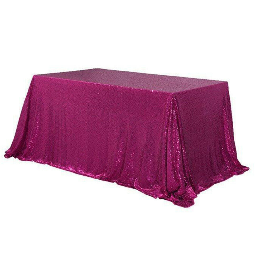 Sequin Tablecloth for Wedding Party Banquet Table Cover 130x50cm Rose Red