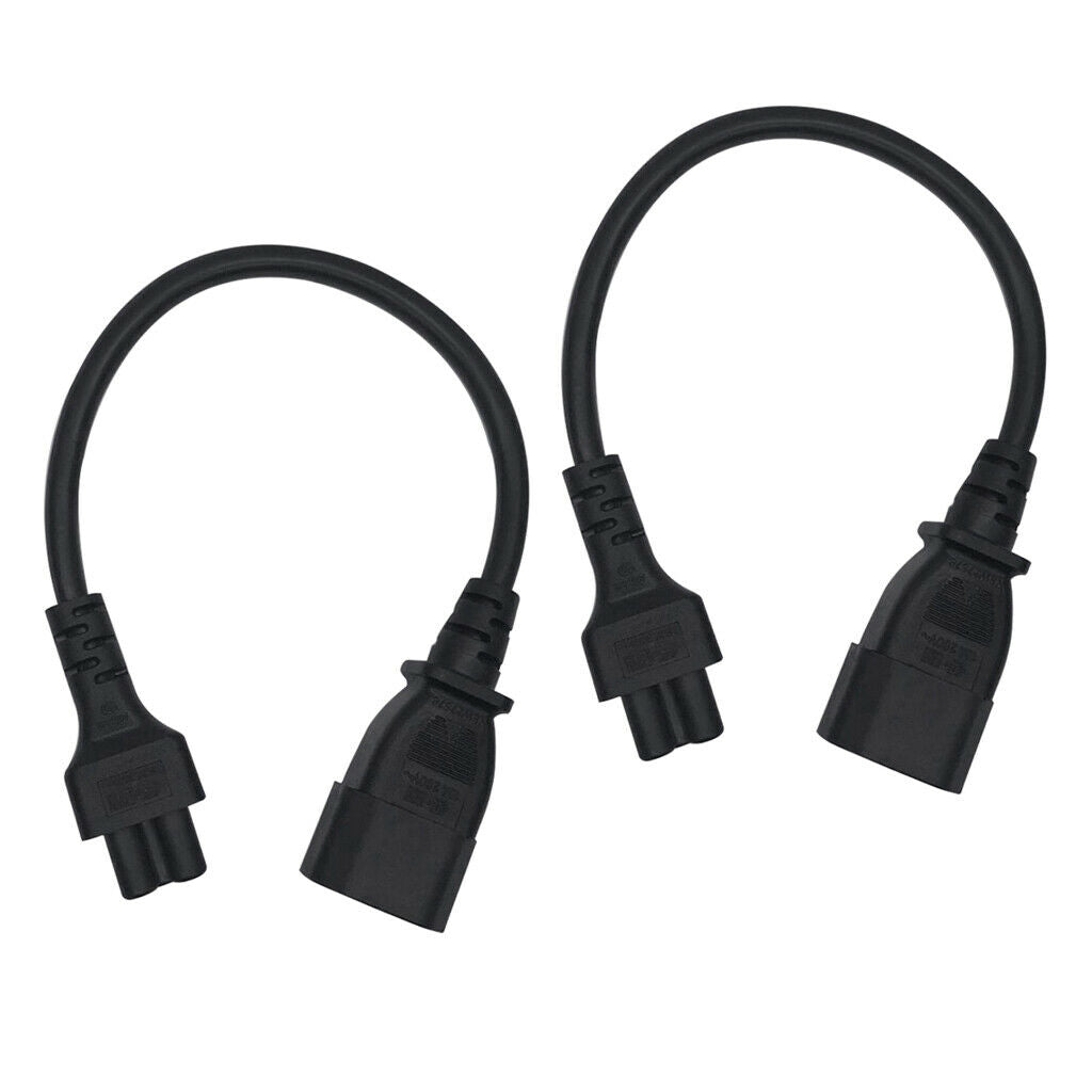 2x New IEC320 C14 Male to C5 Female C14-C5-Cable Replace Part UPS Server Kit
