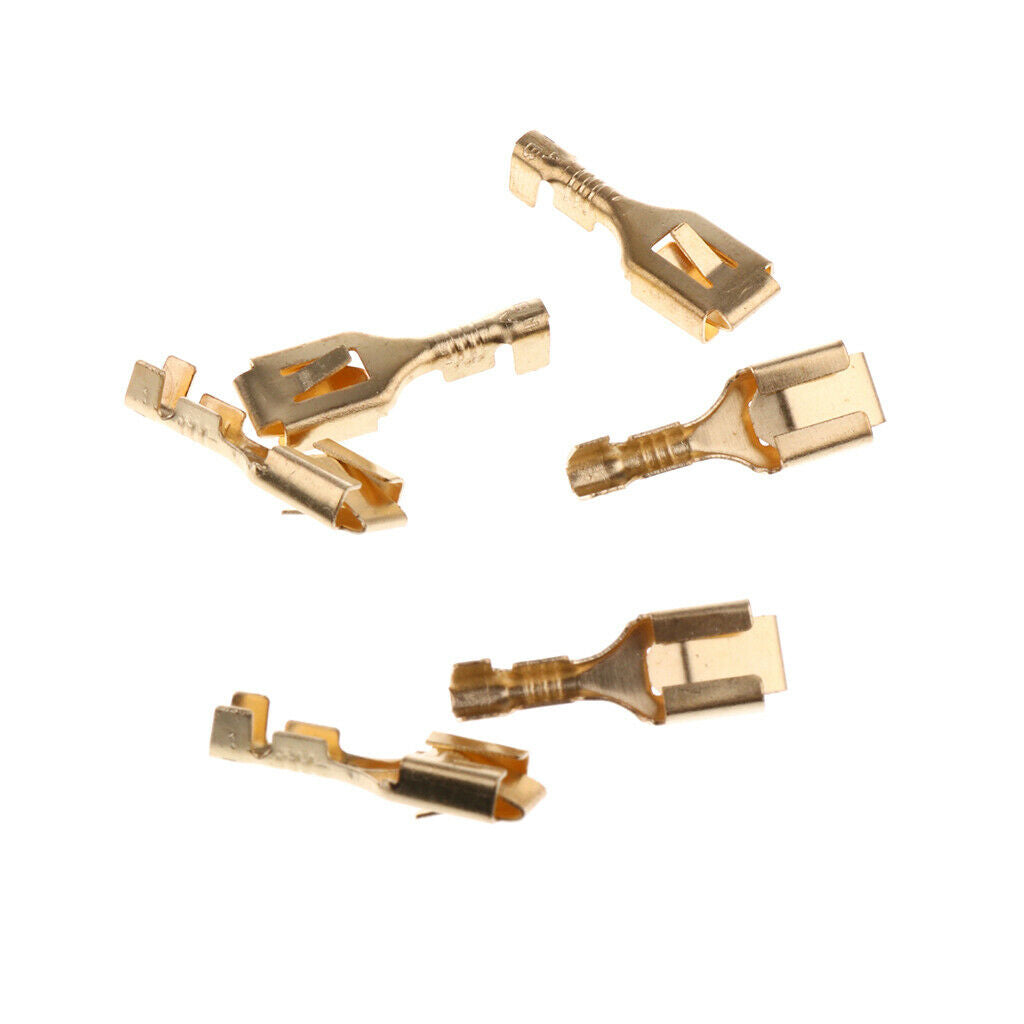 50 Pieces Female Spade Cable Wire Terminals for 6.3mm Connectors