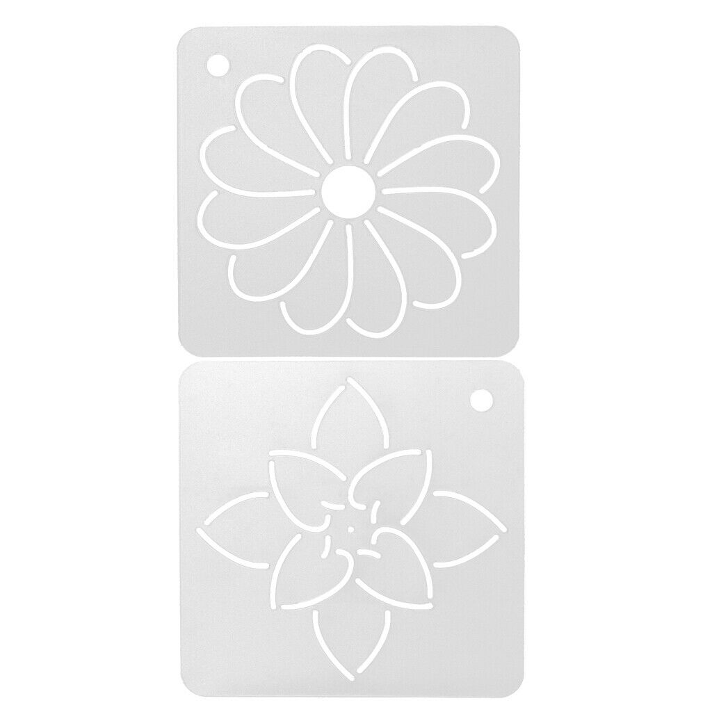 2x Flower Design Embroidery Quilting Templates